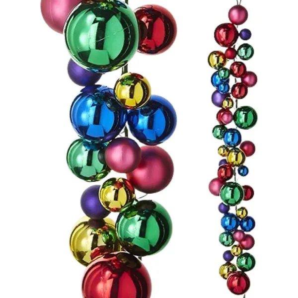 Garlands^RAZ 4' Shiny And Matte Multi Ball Garland