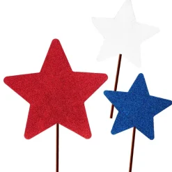 Pot Stakes^The Round Top Collection All Glitter Patriotic Star
