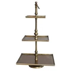 Table Decor^Creative Coop Antique Finish Three - Tier Tray