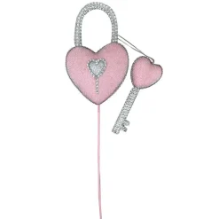 Floral^Liberty Floral Barbie Style Pink Bling Heart Lock & Key Spray