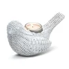 Table Decor^Two's Company Basket Weave Pattern Bird Cachepot