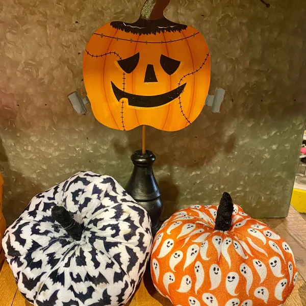 Table Decor^Liberty Floral Bats Fabric Pumpkin