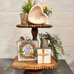 Mother's Day^Mudpie Beaded Tiered Tray