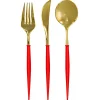 Kitchen & Dining^Sophistiplate Bella Cutlery, Gold & Red
