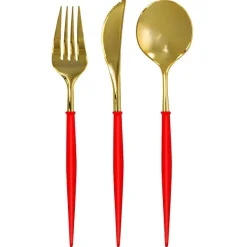 Spring^Sophistiplate Bella Cutlery, Gold & Red