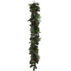 Table Decor^Liberty Floral Berry Pinecone Pine Garland, 6'
