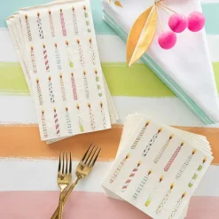 Celebrate Birthday^Hester & Cook Birthday Candle Cocktail Napkin Set