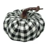 Figurines^Liberty Floral Black And White Check Fabric Plaid Pumpkin