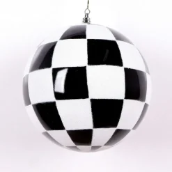 St. Patrick's Day^Farrisilk Black And White Check Ornament, 5"