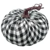 Table Decor^Liberty Floral Black And White Gingham Pumpkin