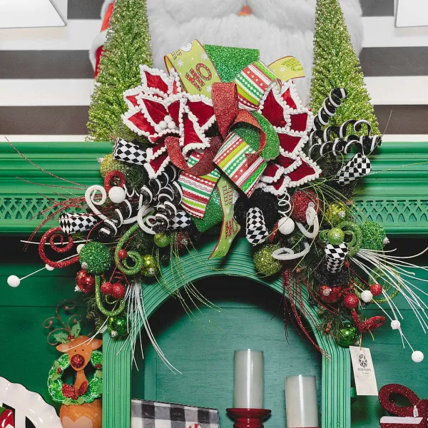 Sprays^Liberty Floral Black And White Harlequin Hat Spray