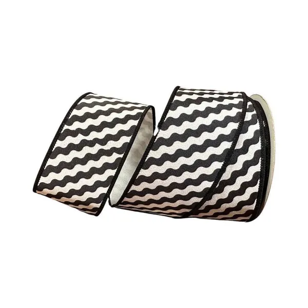 Spring Ribbon^Farrisilk Black And White Illusion Ribbon, 2.5" X 10Yd
