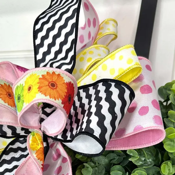Spring Ribbon^Farrisilk Black And White Illusion Ribbon, 2.5" X 10Yd