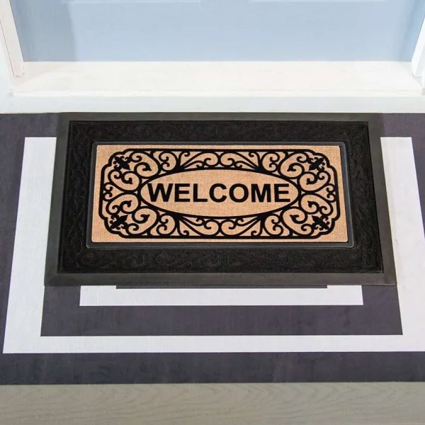 Rugs & Mats^Evergreen Black And White Layering Mat