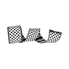 Spring^Farrisilk Black And White Linen Polka Dot Plaid Ribbon, 4" X 10Yd