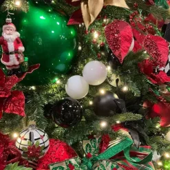 Garlands^Farrisilk Black And White Matte And Shiny Ball Garland, 10'