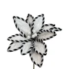 Picks^Liberty Floral Black And White Velvet Poinsettia Pick