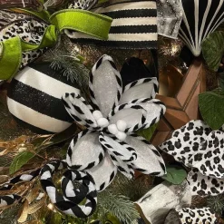 Picks^Liberty Floral Black And White Velvet Poinsettia Pick