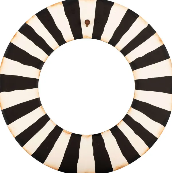 Door Decor^The Round Top Collection Black And White Wreath With Grommet Hanger