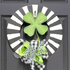 Door Decor^The Round Top Collection Black And White Wreath With Grommet Hanger