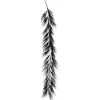 Table Decor^Liberty Floral Black Flocked Pine Garland