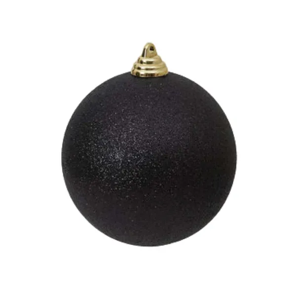 Ball Ornaments^Farrisilk Black Glitter Ball Ornament, 4"