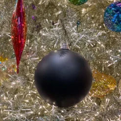 Happy New Year^Farrisilk Black Matte Ball Ornament, 8"