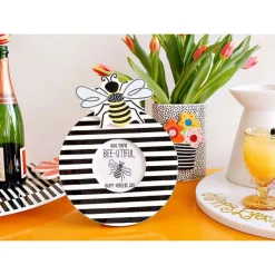 Table Decor^Happy Everything Black Medium Stripe Round Frame By !