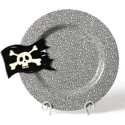 Kitchen & Dining^Happy Everything Black Small Dot Big Round Entertaining Platter By !