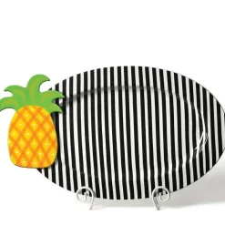 Kitchen & Dining^Happy Everything Black Stripe Big Oval Platter By !