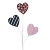 Picks^Craig Bachman Black Stripe, Red Pattern, Pink Dot Heart Glitter Pick, 25"