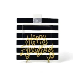 Kitchen & Dining^Happy Everything Black Stripe Square Big Entertaining Platter By !