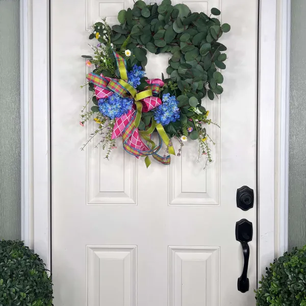 Spring^* Blooming Blue Hydrangea Wreath