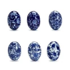Spring Focal Points^Two's Company Blue And White Hand-Painted Eggs