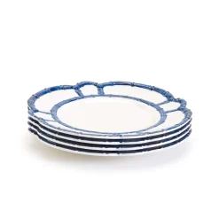 Spring^Two's Company Blue Bamboo Touch Dinner Plate, Set Of 4