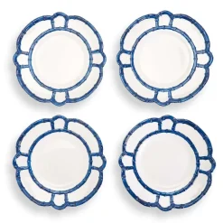 Spring^Two's Company Blue Bamboo Touch Dinner Plate, Set Of 4
