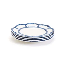 Kitchen & Dining^Two's Company Blue Bamboo Touch Salad Plate, Set Of 4