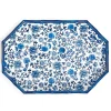 Table Decor^Two's Company Blue Floral Pattern Octagonal Serving Tray