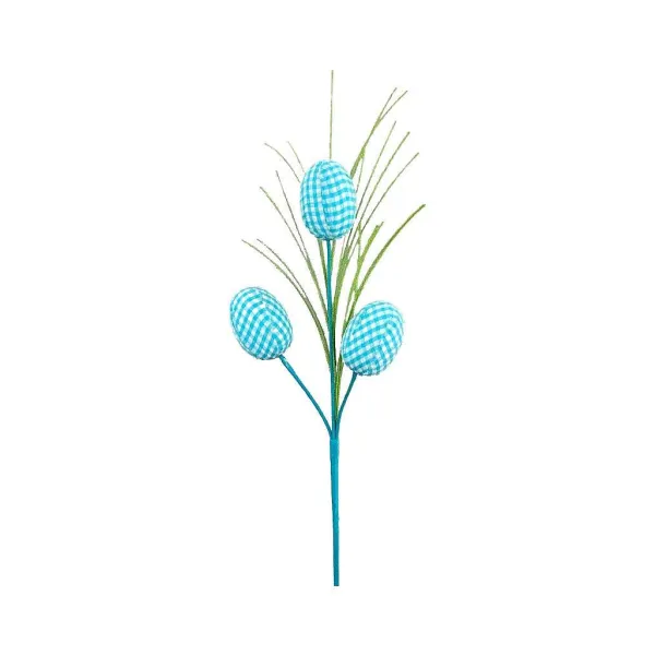 Picks^Liberty Floral Blue Gingham Egg Pick