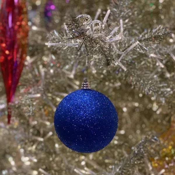 Ball Ornaments^Farrisilk Blue Glitter Ball Ornament, 4"