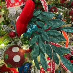 Floral Decor^Direct Export Co. Blue Green Bayleaf Glitter Spray