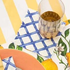 Party Diy^Hester & Cook Blue Lattice Cocktail Napkin Set