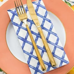 Kitchen & Dining^Hester & Cook Blue Lattice Guest Napkin Set