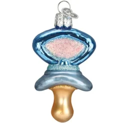 Celebrate Baby^Old World Christmas Blue Pacifier Ornament