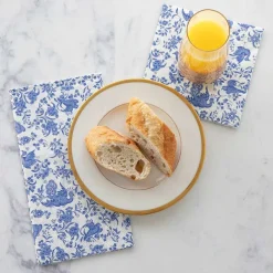 Party Diy^Hester & Cook Blue Regal Peacock Cocktail Napkin Set