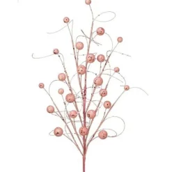 Floral^Regency Blush Sequin Wispy Ball Spray