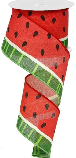 Ribbon^Craig Bachman Bold Watermelon Ribbon 2.5"X50Yd