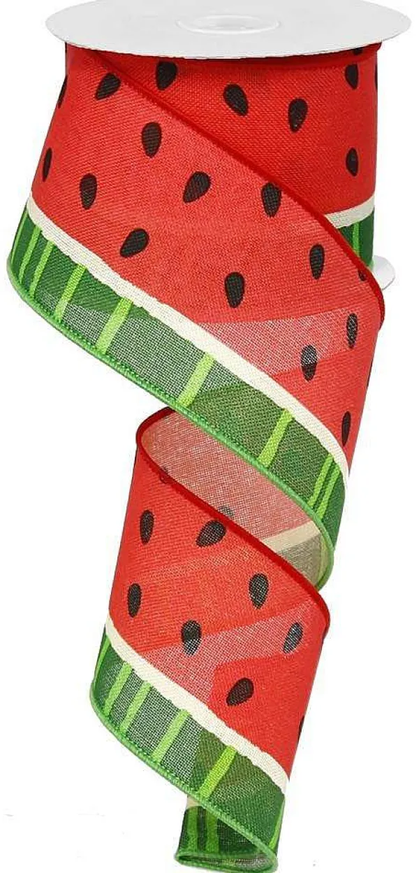 Ribbon^Craig Bachman Bold Watermelon Ribbon 2.5"X50Yd