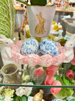 Focal Points^RAZ Box Of 6 Blue Floral Eggs