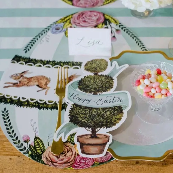 Kitchen & Dining^Hester & Cook Boxwood Bunny Egg Placemat Sheets